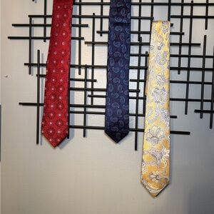Saks Fifth Avenue Red, Blue, and Yellow Paisley Ties